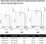 Hanke Carry On Luggage, Suitcase with Wheels & Front Opening, 20in Spinner Luggage Built in TSA Aluminum Frame PC Hardside Rolling Suitcases Travel Bag - Ivory white - Image 2